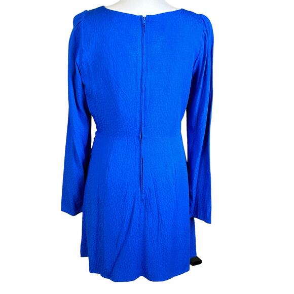 Copper Key Faux Wrap Dress Size Medium Blue Career Textured Classic Rayon  Mini - Picture 6 of 16